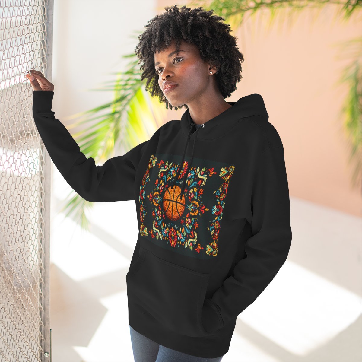 Color: Black | Size: S | Product: Panamanian Art Basketball Stylish Hoodie | Category: Unisex