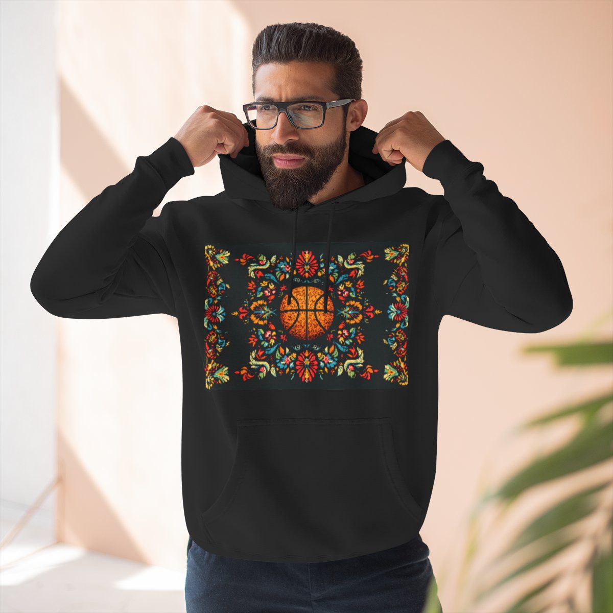 Color: Black | Size: S | Product: Panamanian Art Basketball Stylish Hoodie | Category: Unisex