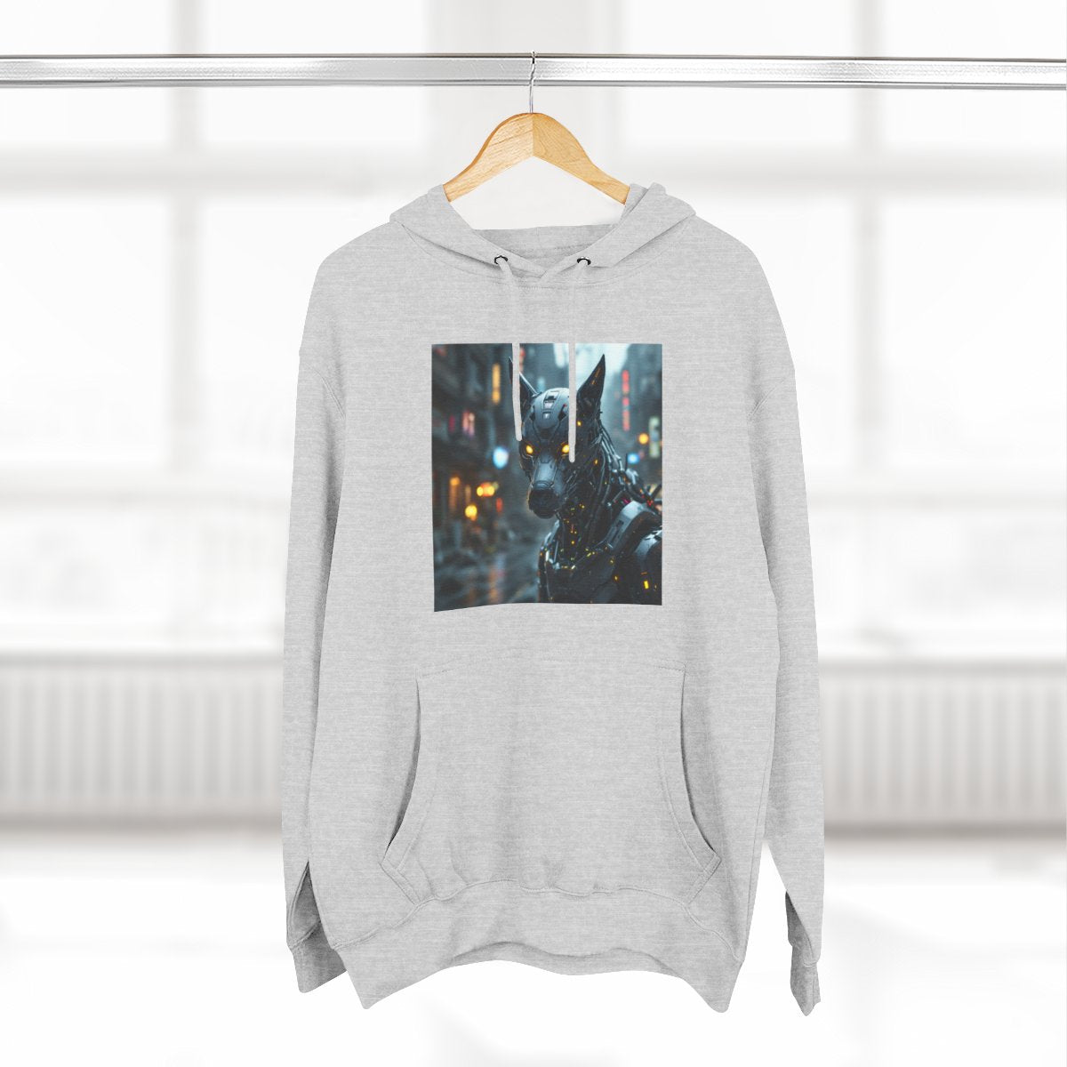 Color: Heather Grey | Size: S | Product: Playful Dog Artistic Hoodie | Category: Unisex