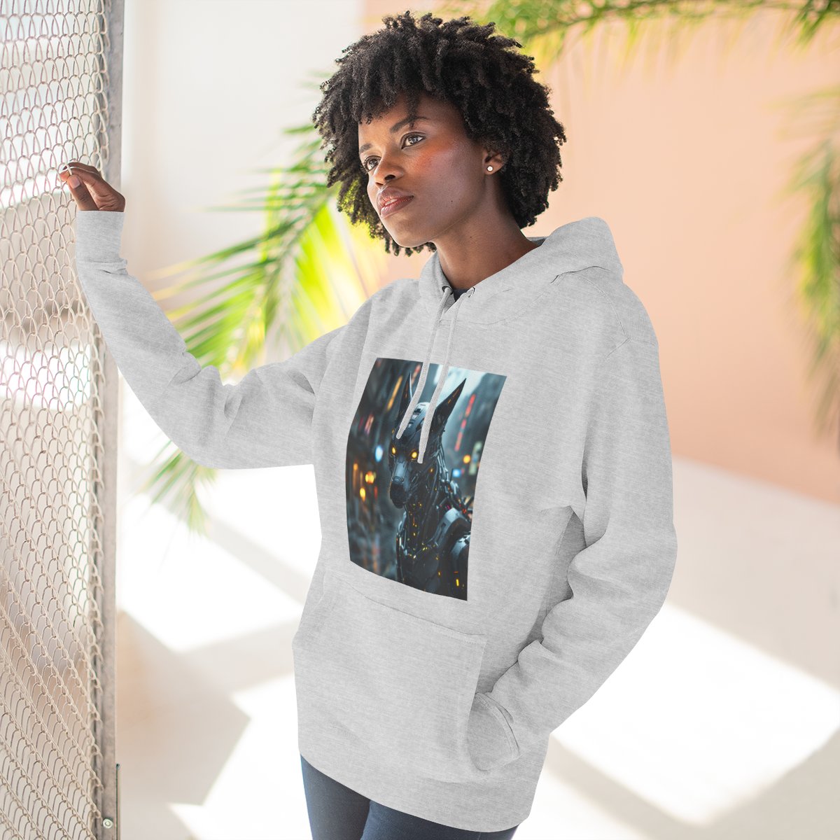 Color: Heather Grey | Size: S | Product: Playful Dog Artistic Hoodie | Category: Unisex