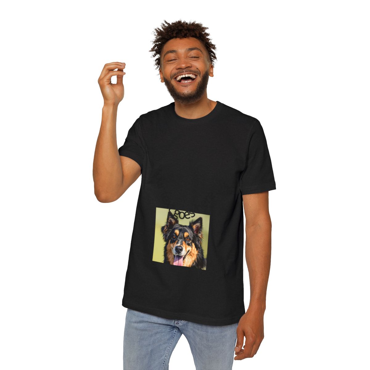 Color: Solid Black Blend | Size: XS | Product: Realistic Dog Illustration T-Shirt | Category: Unisex
