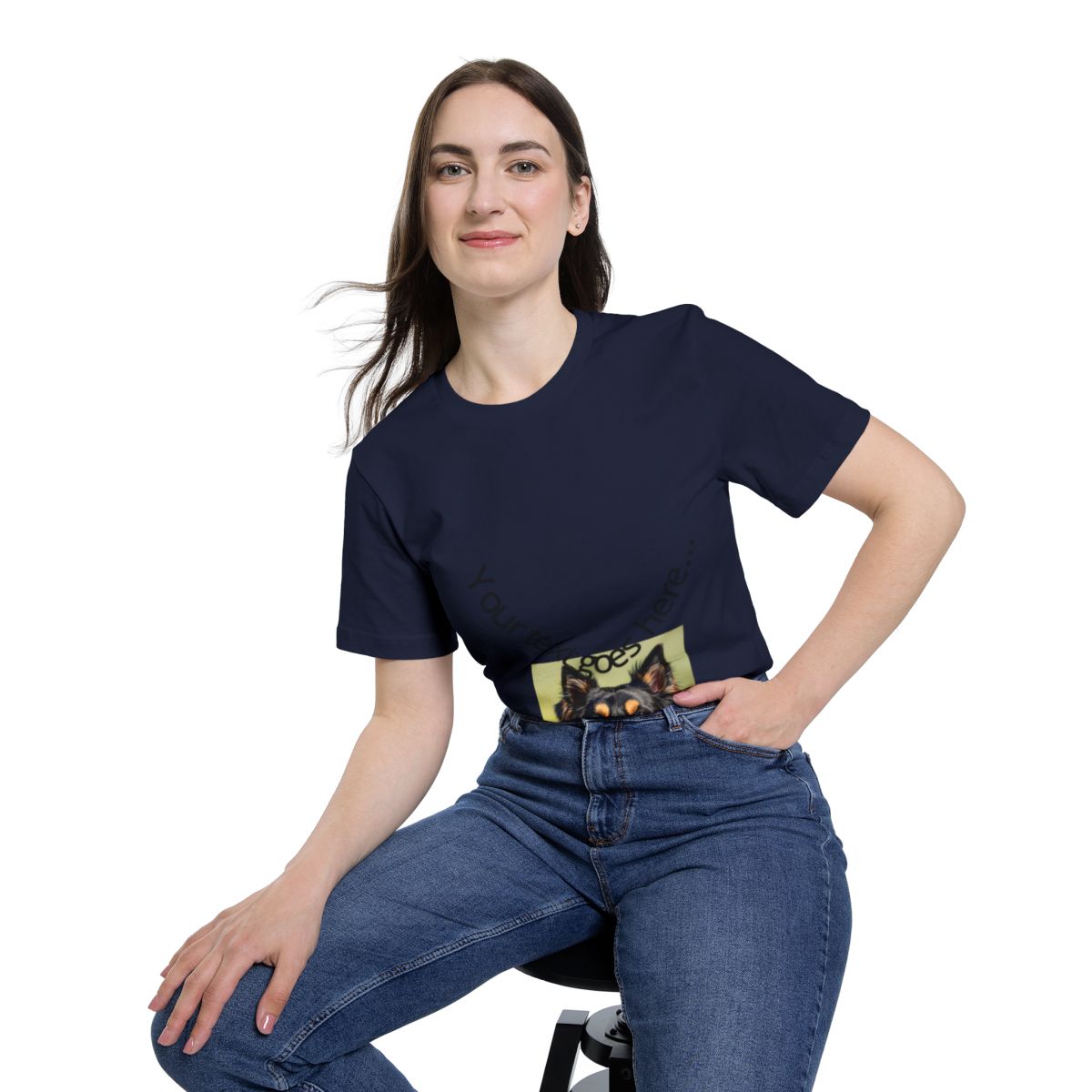 Color: Navy | Size: XS | Product: Realistic Dog Illustration T-Shirt | Category: Unisex