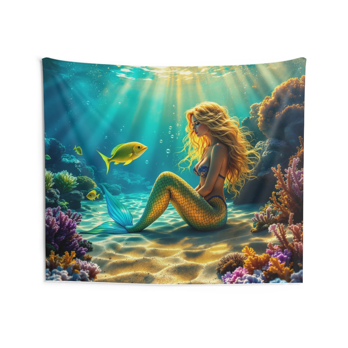 Size: 80" × 68" | Product: Serene Mermaid Undersea Art Wall Tapestry | Category: Unisex