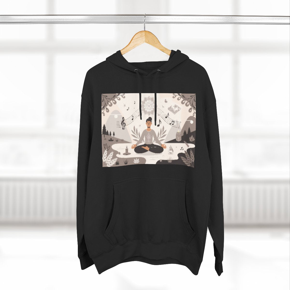 Color: Black | Size: S | Product: Spiritual Harmony and Music Hoodie | Category: Unisex