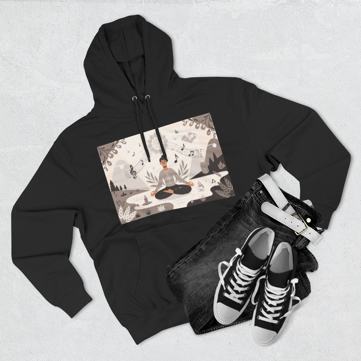Color: Black | Size: S | Product: Spiritual Harmony and Music Hoodie | Category: Unisex