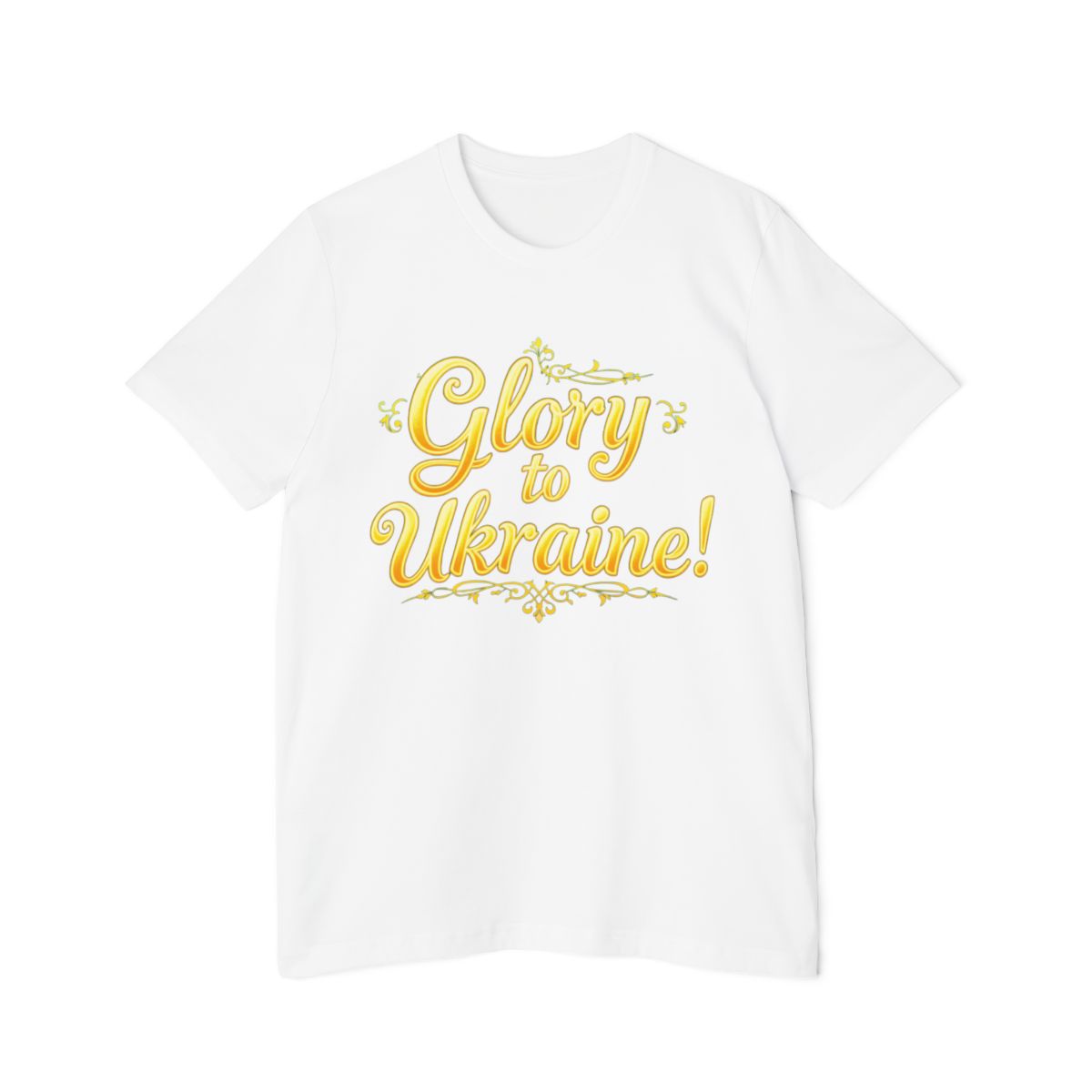 Color: White | Size: XS | Product: Ukrainian Flag Patriotic T-Shirt | Category: Unisex