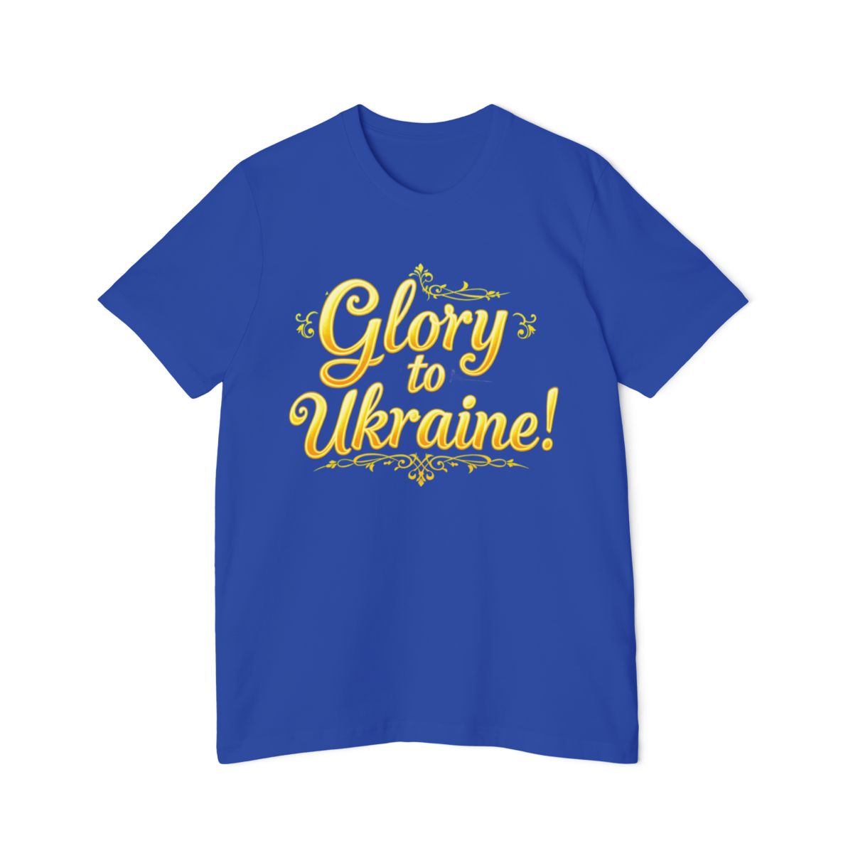 Color: True Royal | Size: XS | Product: Ukrainian Flag Patriotic T-Shirt | Category: Unisex