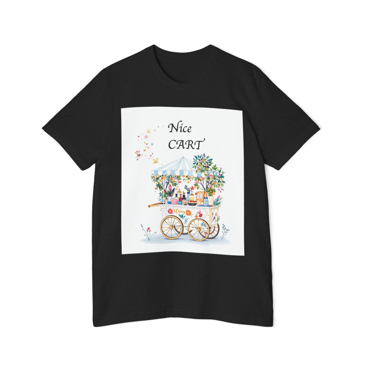 Color: Solid Black Blend | Size: XS | Product: Vintage Cart Artistic T-Shirt | Category: Unisex