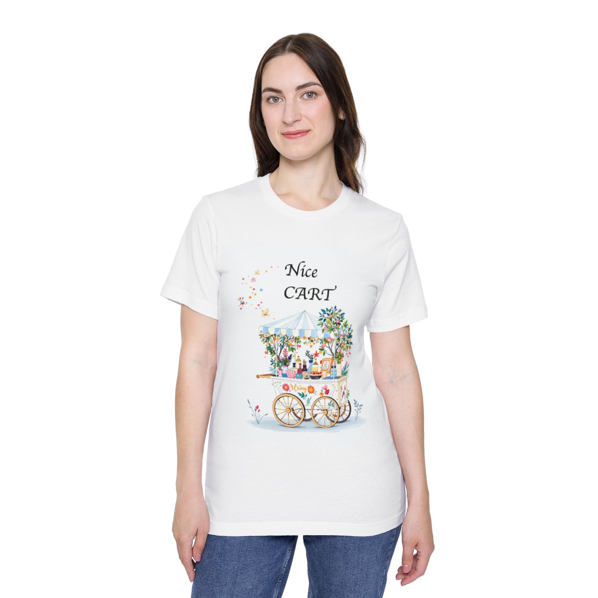 Color: White | Size: XS | Product: Vintage Cart Artistic T-Shirt | Category: Unisex