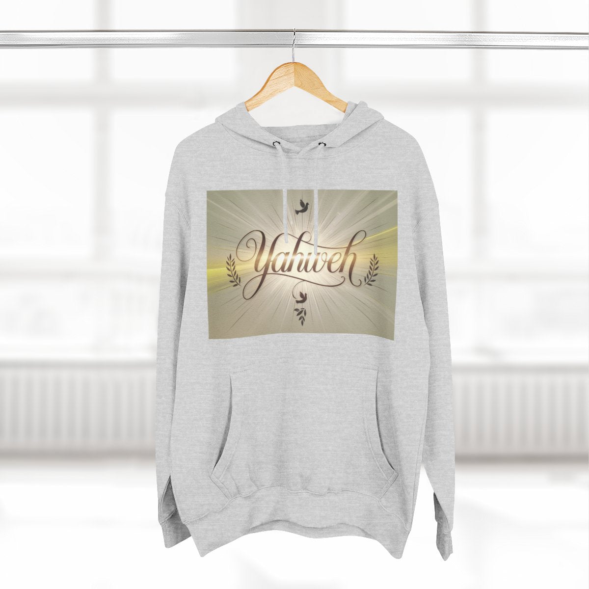 Color: Heather Grey | Size: S | Product: Yahweh Spiritual Style Hoodie | Category: Unisex