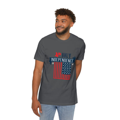Color: Asphalt | Size: XS | Product: 4th of July Rabbit Photorealistic T-Shirt | Category: Unisex