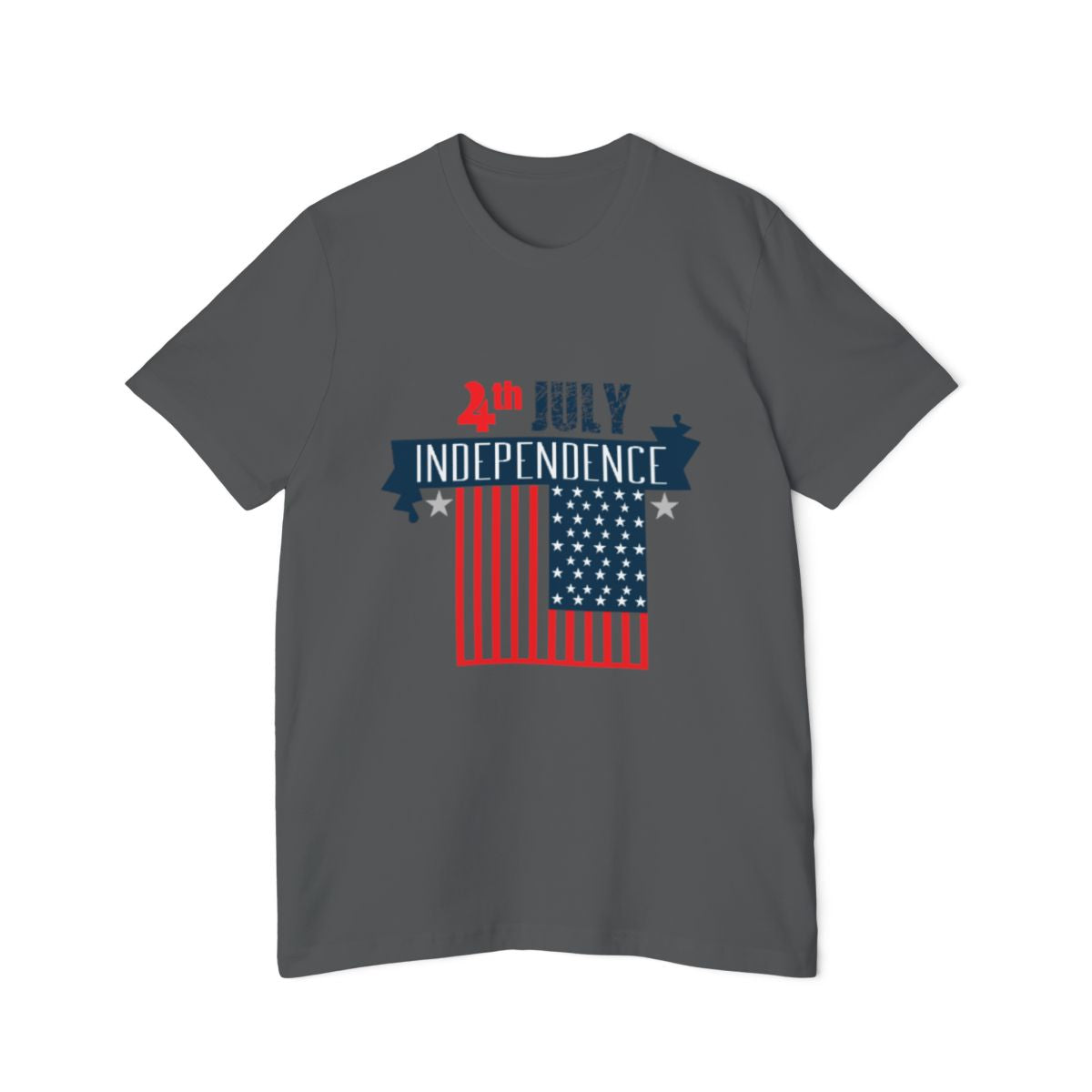 Color: Asphalt | Size: XS | Product: 4th of July Rabbit Photorealistic T-Shirt | Category: Unisex