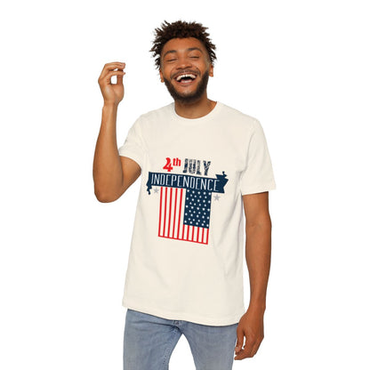 Color: Natural | Size: XS | Product: 4th of July Rabbit Photorealistic T-Shirt | Category: Unisex