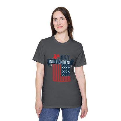 Color: Asphalt | Size: XS | Product: 4th of July Rabbit Photorealistic T-Shirt | Category: Unisex