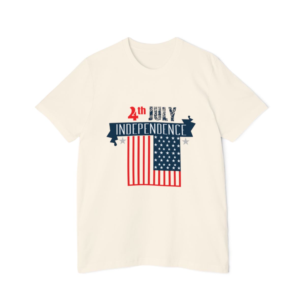 Color: Natural | Size: XS | Product: 4th of July Rabbit Photorealistic T-Shirt | Category: Unisex
