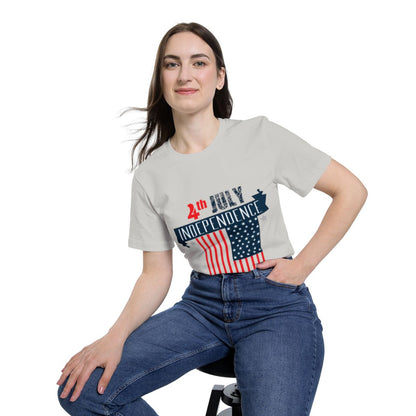 Color: Silver | Size: XS | Product: 4th of July Rabbit Photorealistic T-Shirt | Category: Unisex