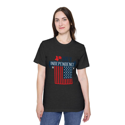 Color: Dark Grey Heather | Size: XS | Product: 4th of July Rabbit Photorealistic T-Shirt | Category: Unisex