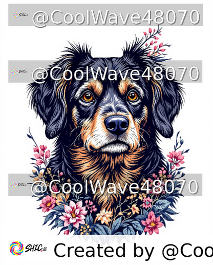 Lively Dog Sketch T-Shirt