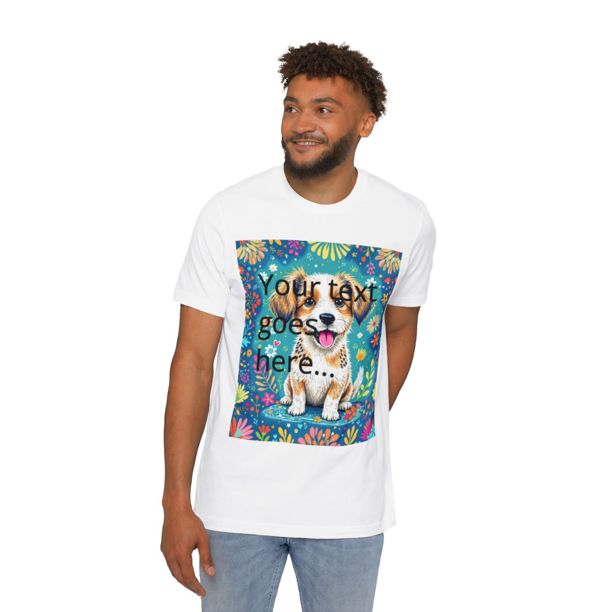 Color: White | Size: XS | Product: Adorable Puppy Charm T-Shirt | Category: Unisex
