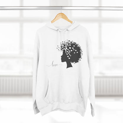 Color: White | Afro Silhouette Minimal Art Hoodie