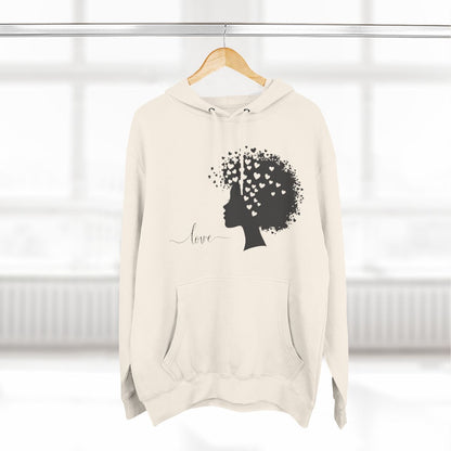 Color: Sandshell | Afro Silhouette Minimal Art Hoodie