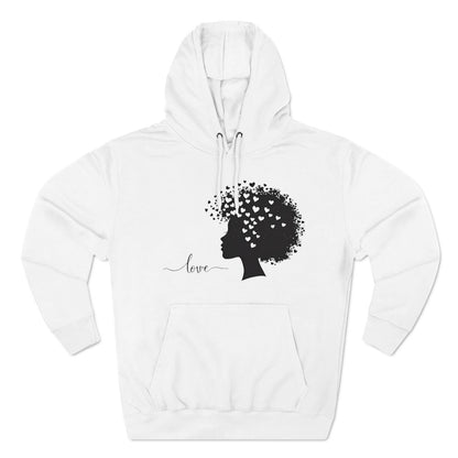 Color: White | Afro Silhouette Minimal Art Hoodie