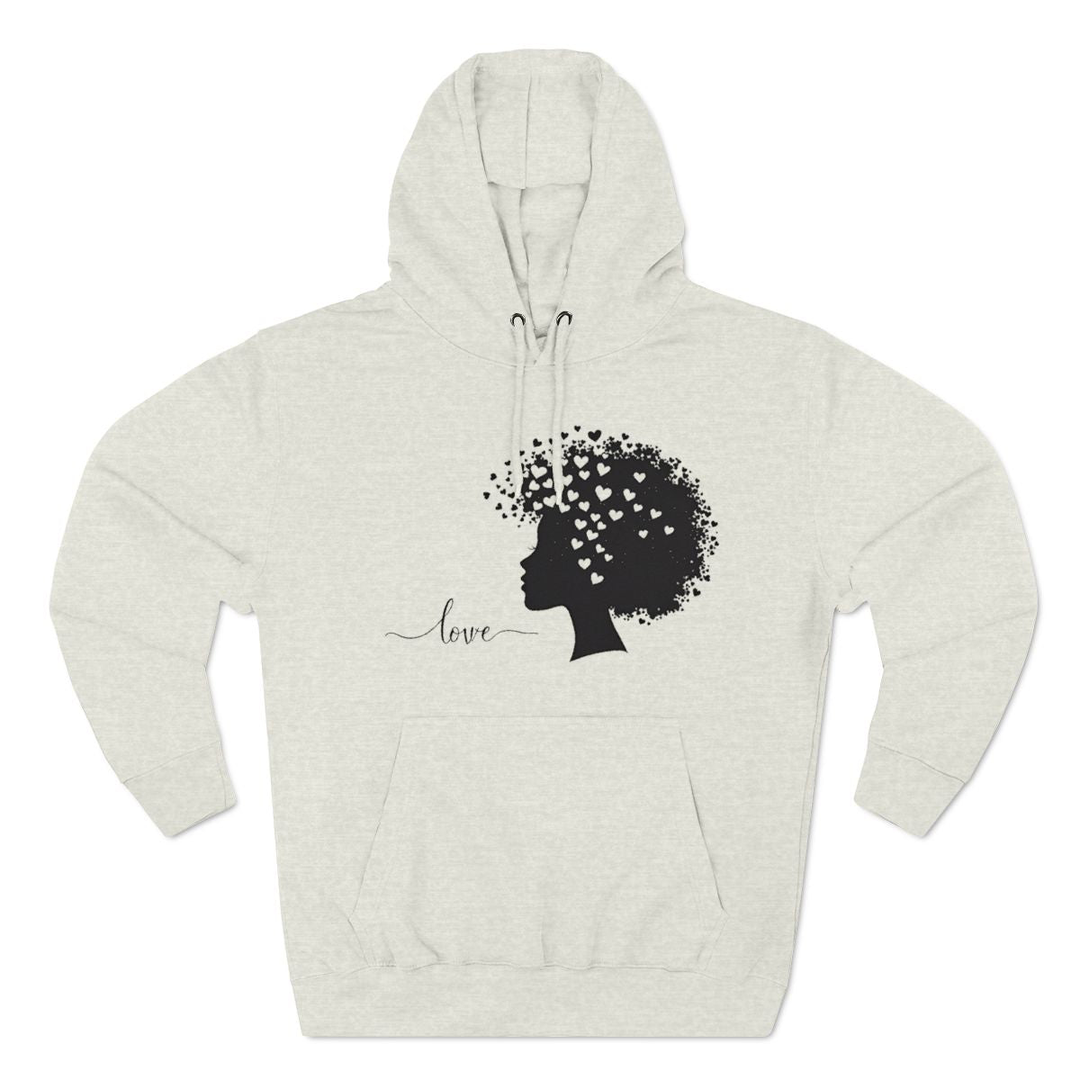 Color: Oatmeal Heather | Afro Silhouette Minimal Art Hoodie