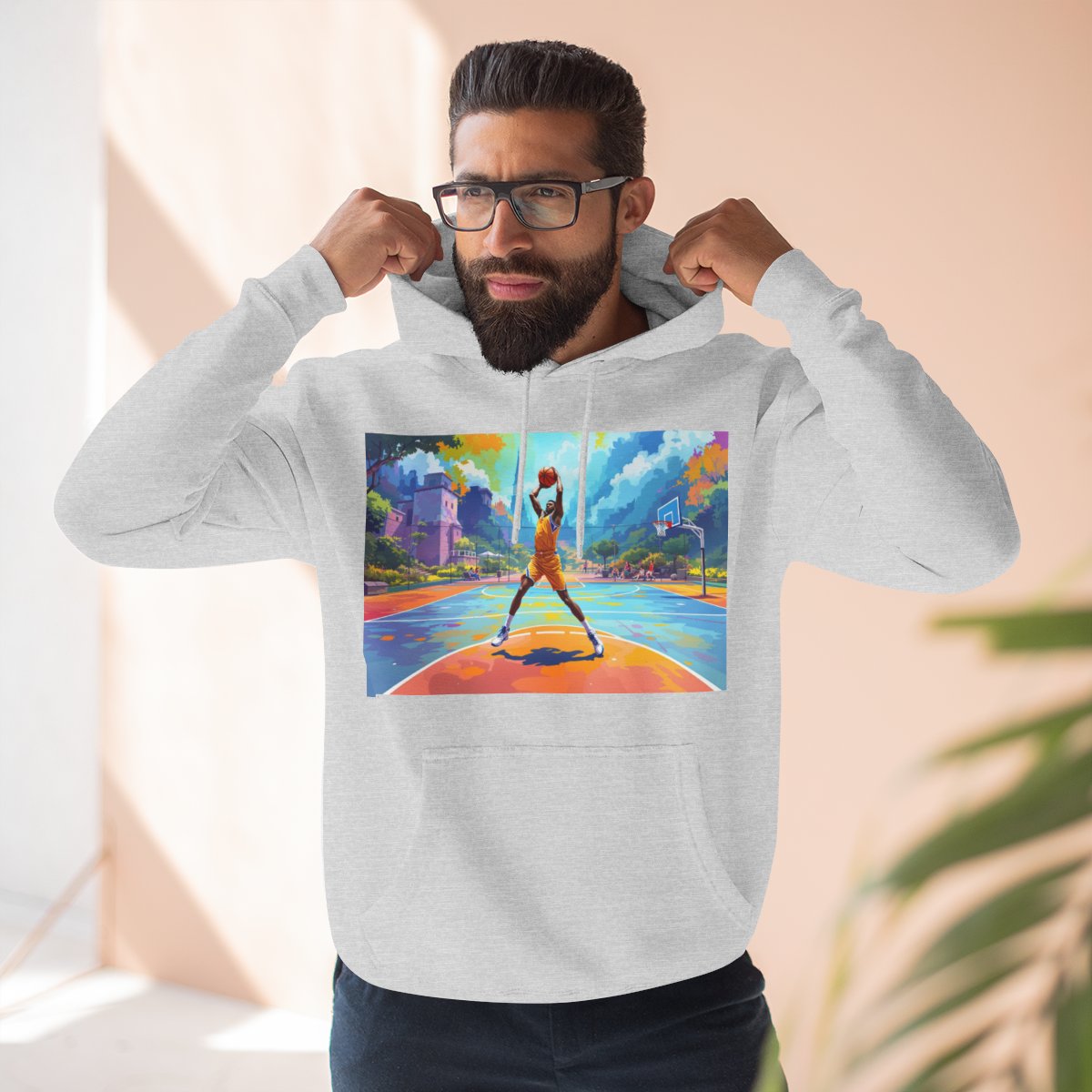 Color: Heather Grey | Size: S | Product: Basketball Action Dynamic Hoodie | Category: Unisex