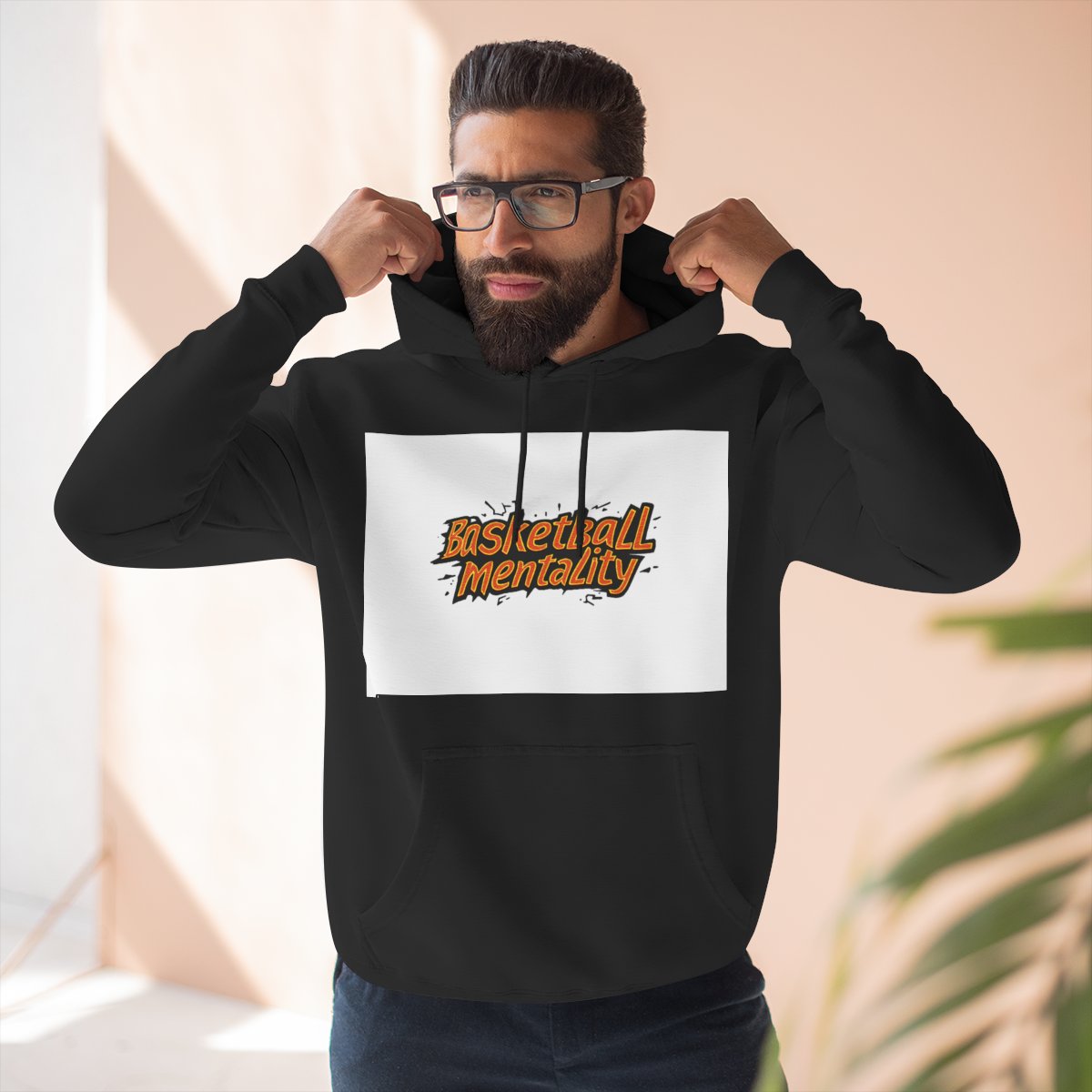 Color: Black | Size: S | Product: Basketball Enthusiasm Typography Hoodie | Category: Unisex
