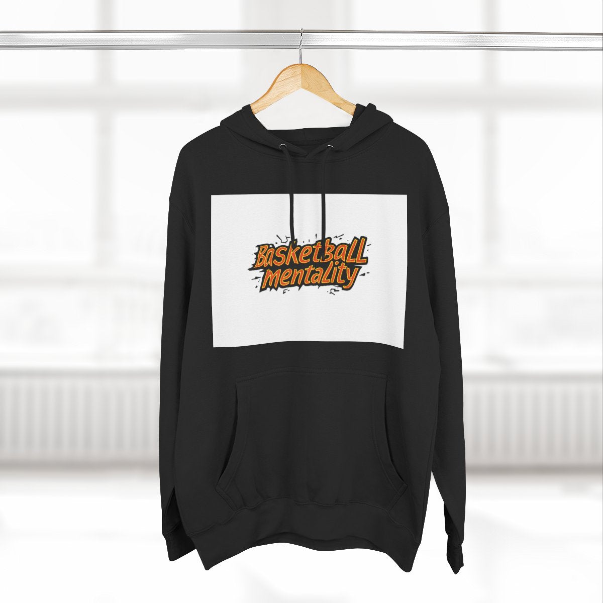 Color: Black | Size: S | Product: Basketball Enthusiasm Typography Hoodie | Category: Unisex