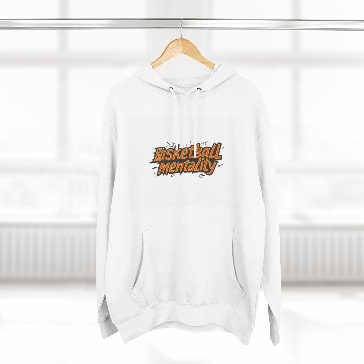 Color: White | Size: S | Product: Basketball Enthusiasm Typography Hoodie | Category: Unisex