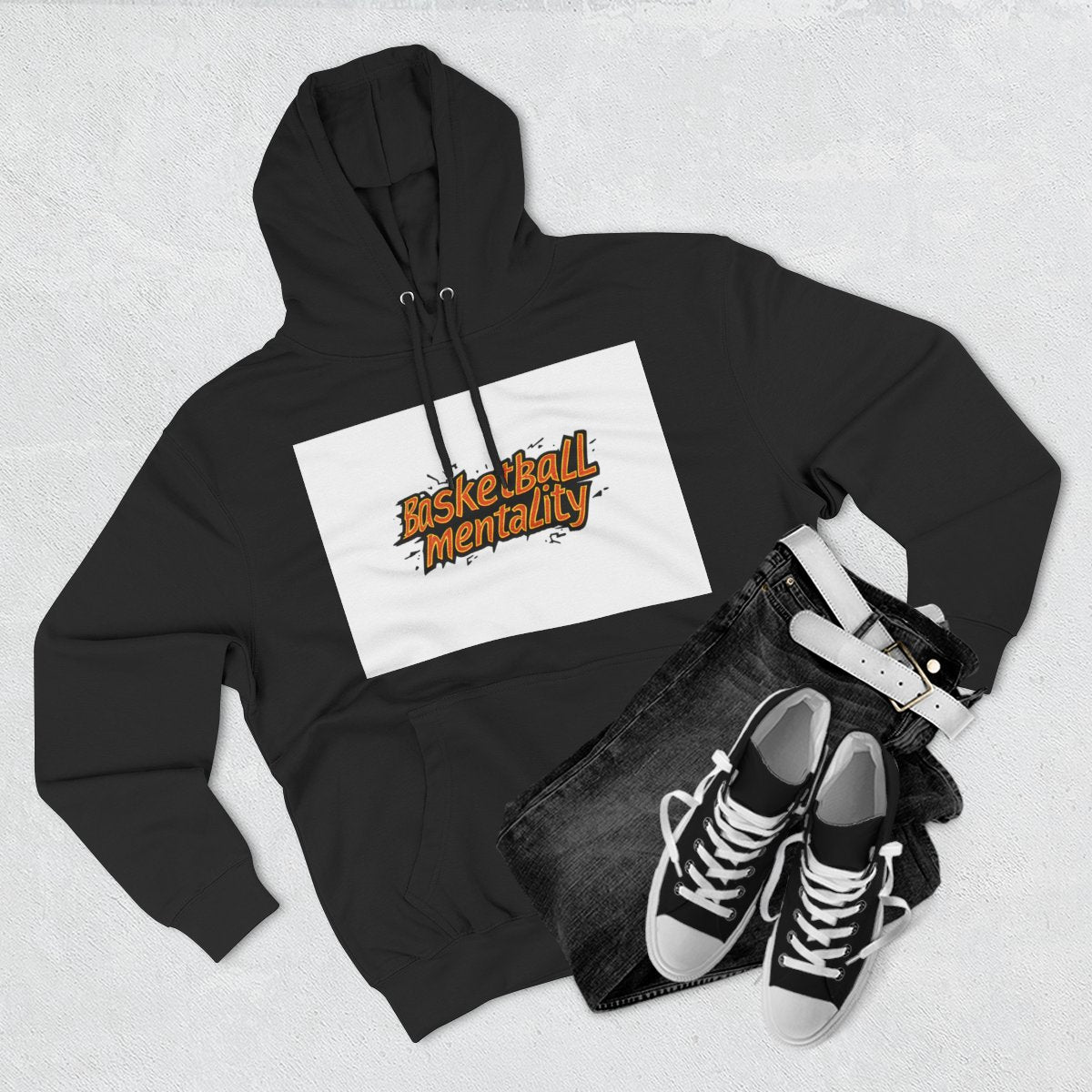 Color: Black | Size: S | Product: Basketball Enthusiasm Typography Hoodie | Category: Unisex
