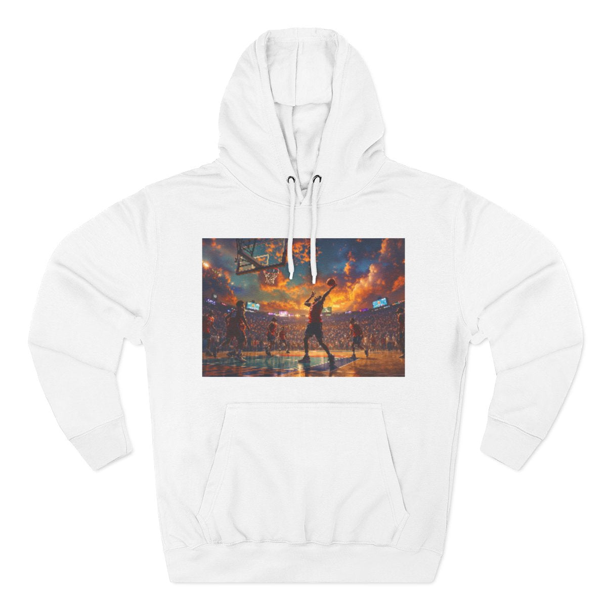 Color: White | Size: S | Product: Basketball Game Vibrant Hoodie | Category: Unisex
