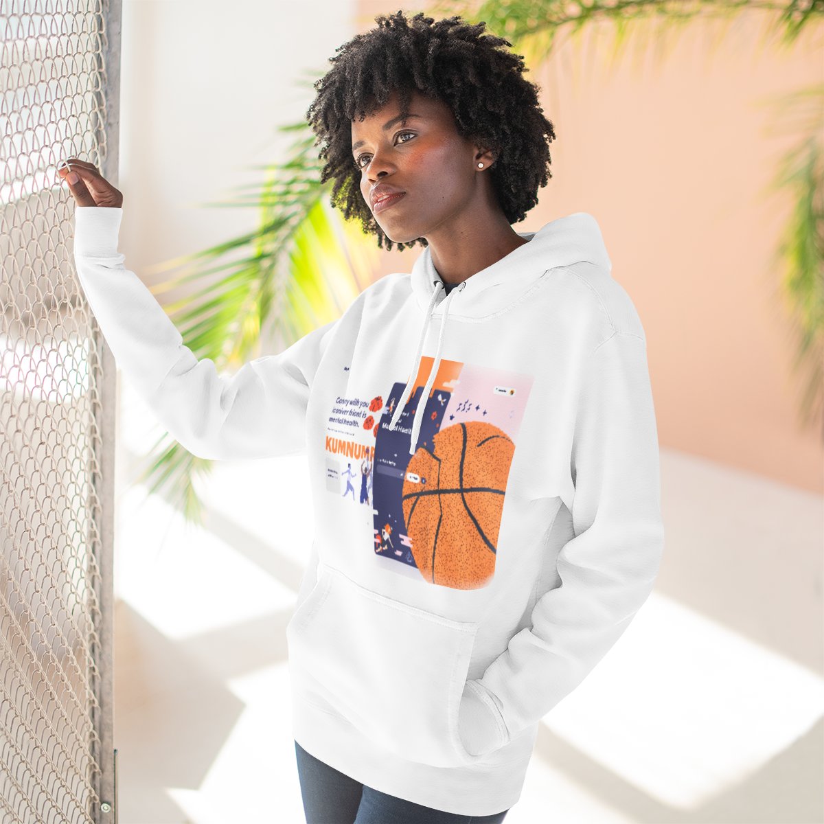 Color: White | Size: S | Product: Basketball Mental Awareness Hoodie | Category: Unisex