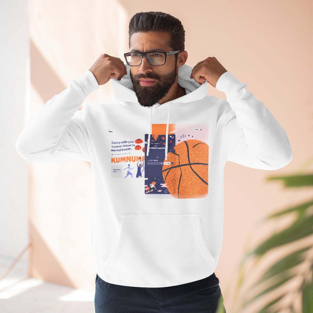 Color: White | Size: S | Product: Basketball Mental Awareness Hoodie | Category: Unisex