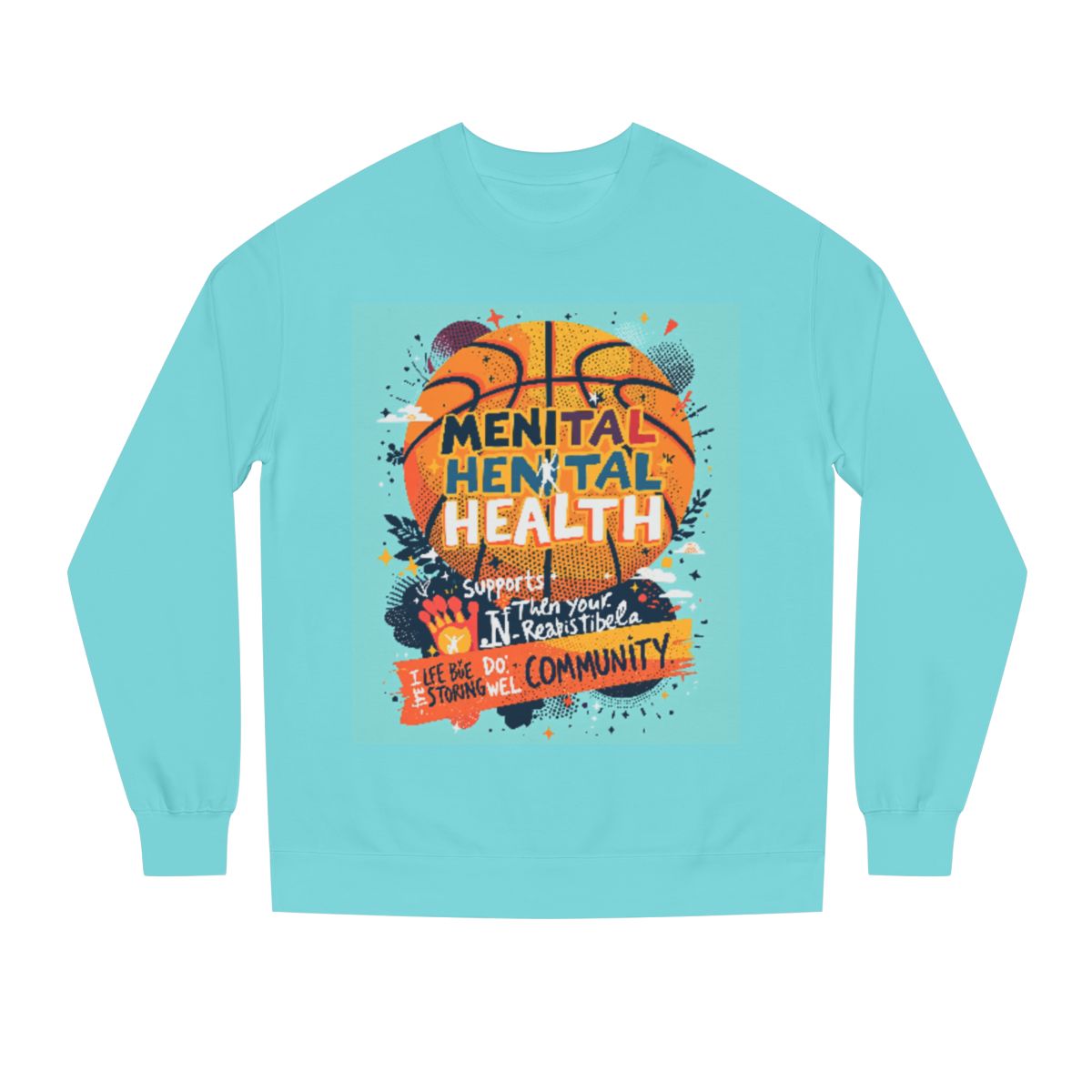 Color: Mint | Size: XS | Product: Basketball Mental Health Awareness Crewneck | Category: Unisex