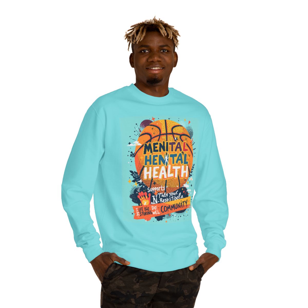 Color: Mint | Size: XS | Product: Basketball Mental Health Awareness Crewneck | Category: Unisex