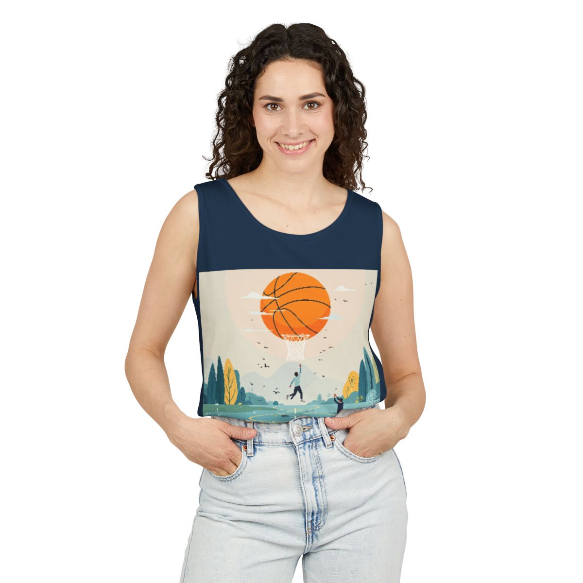 Color: True Navy | Size: S | Product: Basketball Mental Health Conceptual Tanktop | Category: Unisex
