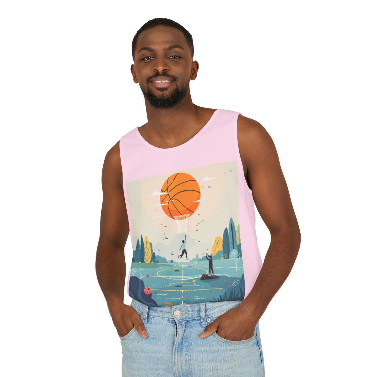 Color: Blossom | Size: S | Product: Basketball Mental Health Conceptual Tanktop | Category: Unisex