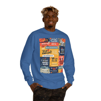 Color: Royal Heather | Size: XS | Product: Basketball Mental Health Inspirational Crewneck | Category: Unisex