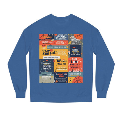 Color: Royal Heather | Size: XS | Product: Basketball Mental Health Inspirational Crewneck | Category: Unisex