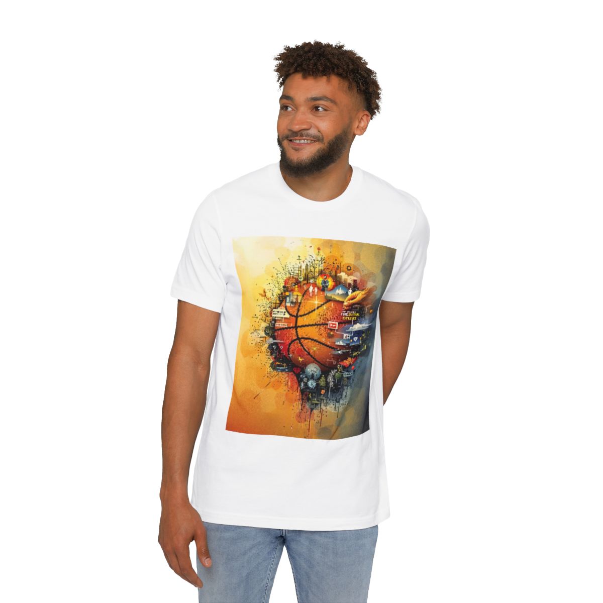 Color: White | Size: XS | Product: Basketball Mental Resilience T-Shirt | Category: Unisex