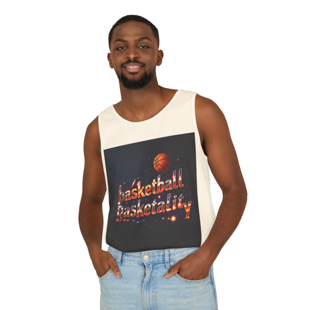 Color: Ivory | Size: S | Product: Basketball Mentality Minimalist Tanktop | Category: Unisex