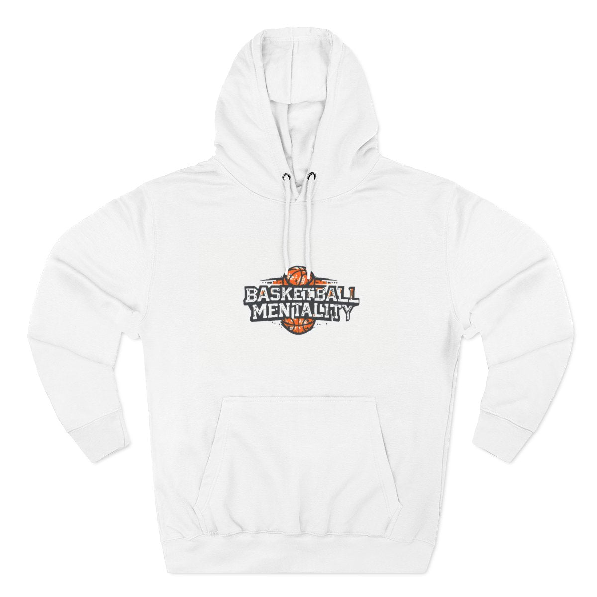 Color: White | Size: S | Product: Basketball Mentality Typography Hoodie | Category: Unisex