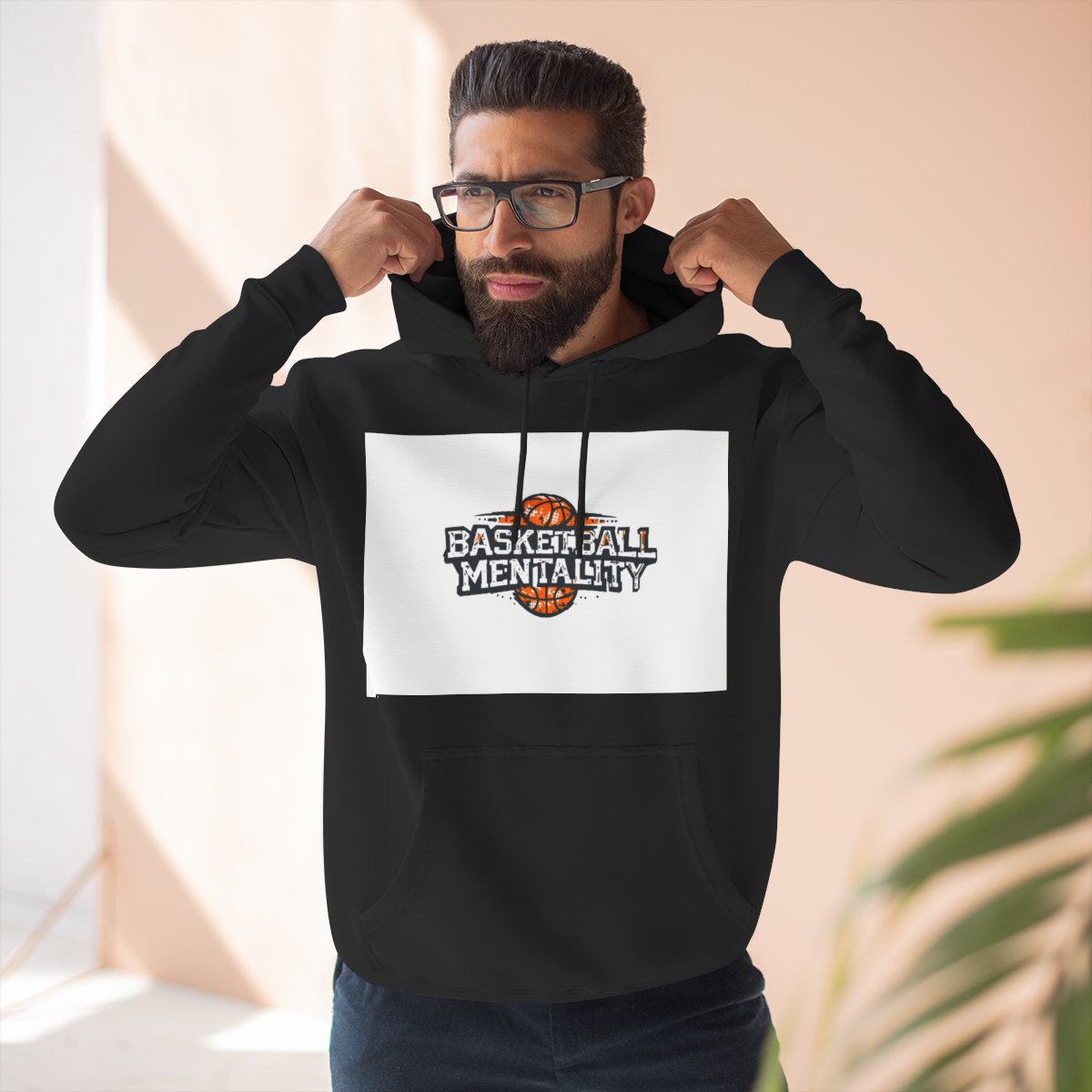 Color: Black | Size: S | Product: Basketball Mentality Typography Hoodie | Category: Unisex