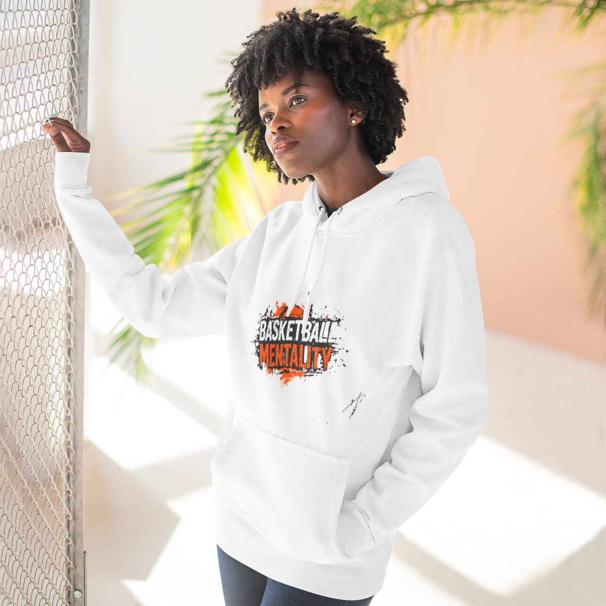 Color: White | Size: S | Product: Basketball Mentality Vibrant Hoodie | Category: Unisex