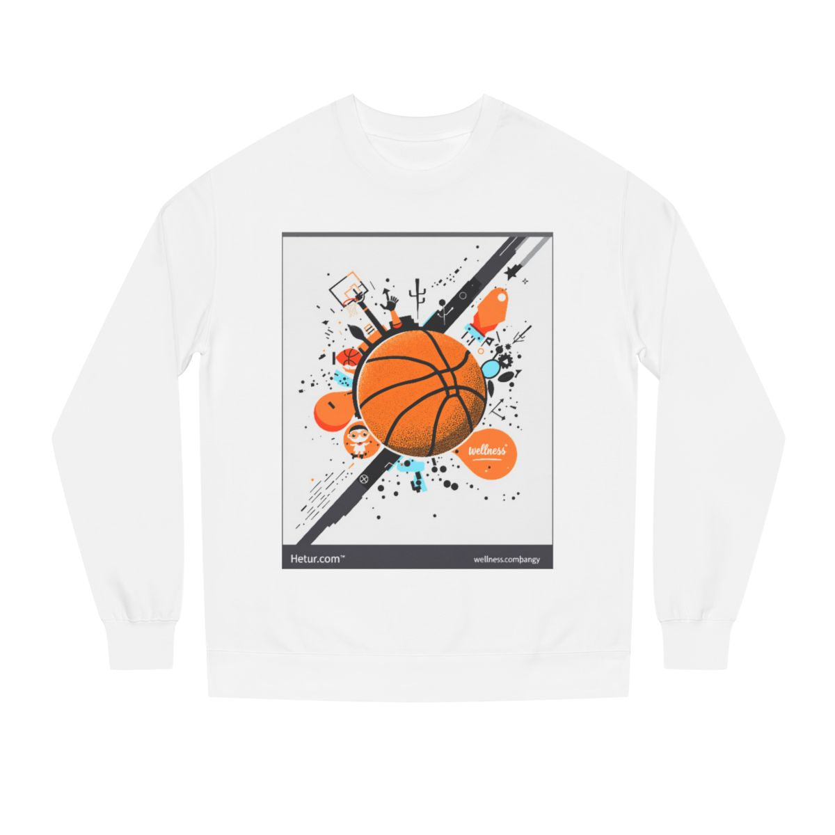Color: White | Size: XS | Product: Basketball Wellness Graphics Crewneck | Category: Unisex