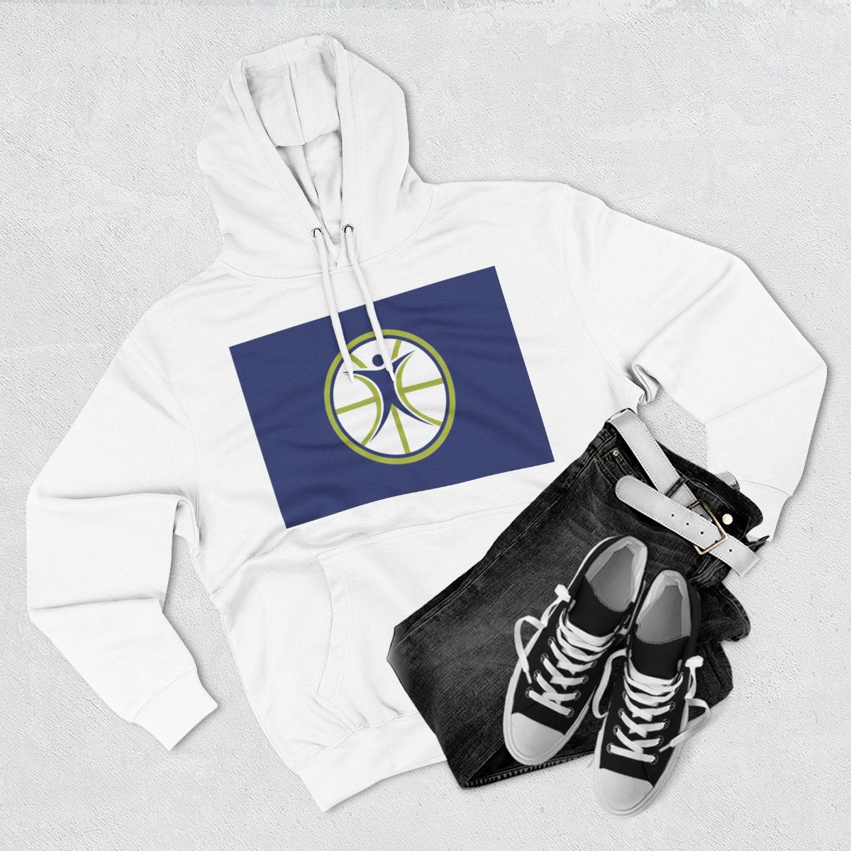 Color: White | Size: S | Product: Basketball Wellness Inspired Hoodie | Category: Unisex