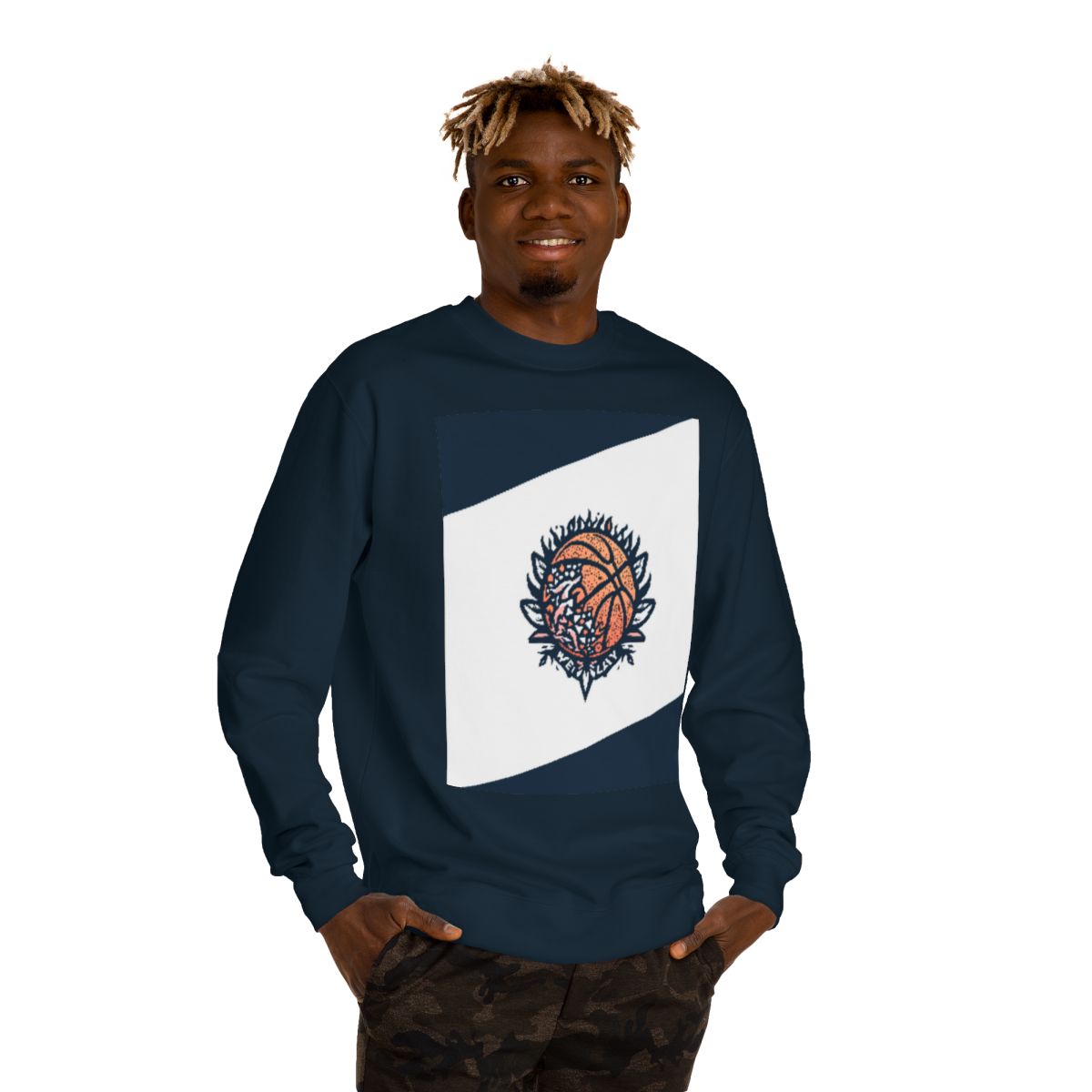 Color: Classic Navy | Size: XS | Product: Basketball Wellness Logo Crewneck | Category: Unisex