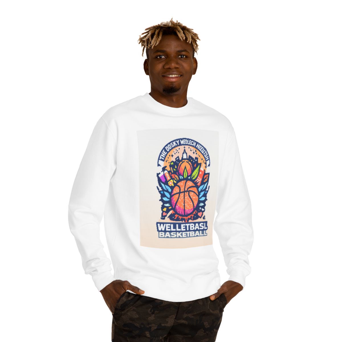 Color: White | Size: XS | Product: Basketball Wellness Logo Crewneck | Category: Unisex